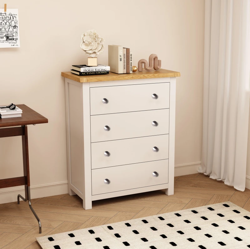 Image of Cabinet Bits Maggiori 4 Drawer Chest Of Drawers Chrome Knob