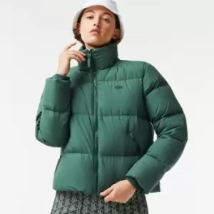 Image of Womens Lacoste Collapsible Taffeta Padded Jacket Size 16 Green