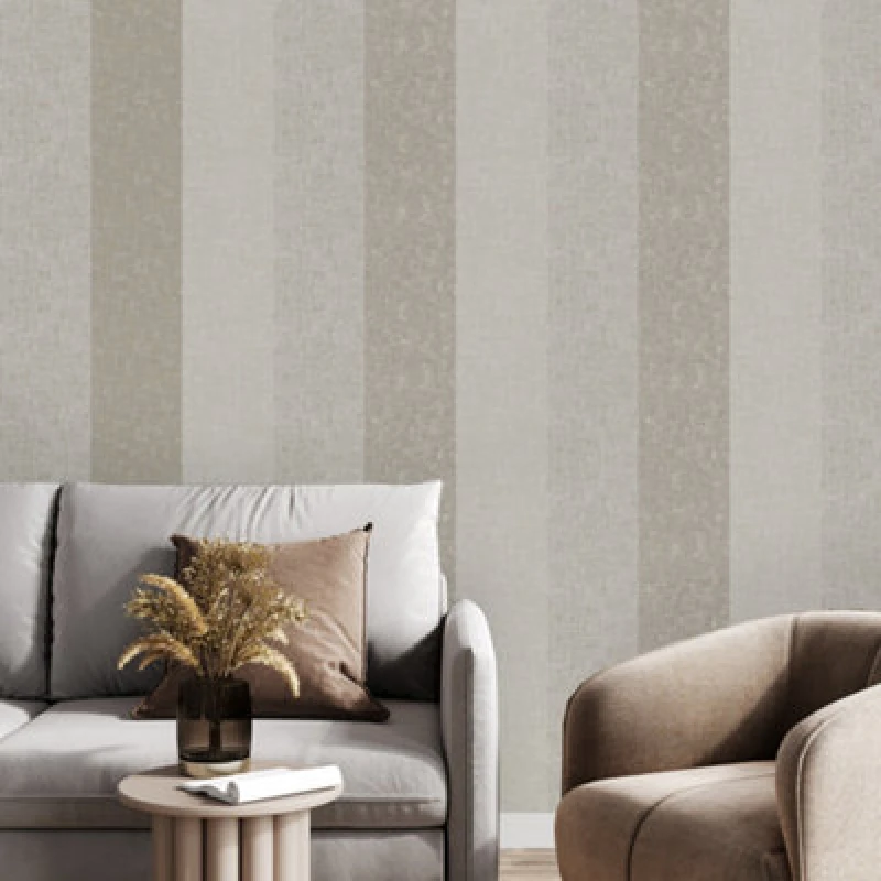 Image of Superfresco Meadow Stripe Neutrals / Gold Plain Wallpaper