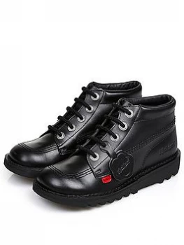 Image of Kickers Junior Kick Stylee Hi School Shoes - Black, Size 9