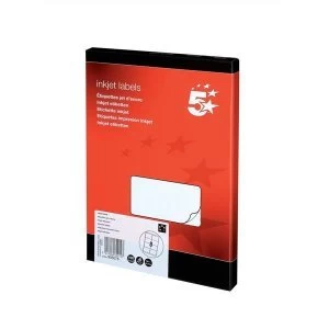 Image of 5 Star Office Addressing Labels Inkjet 8 per Sheet 99.1x67.7mm White 800 Labels