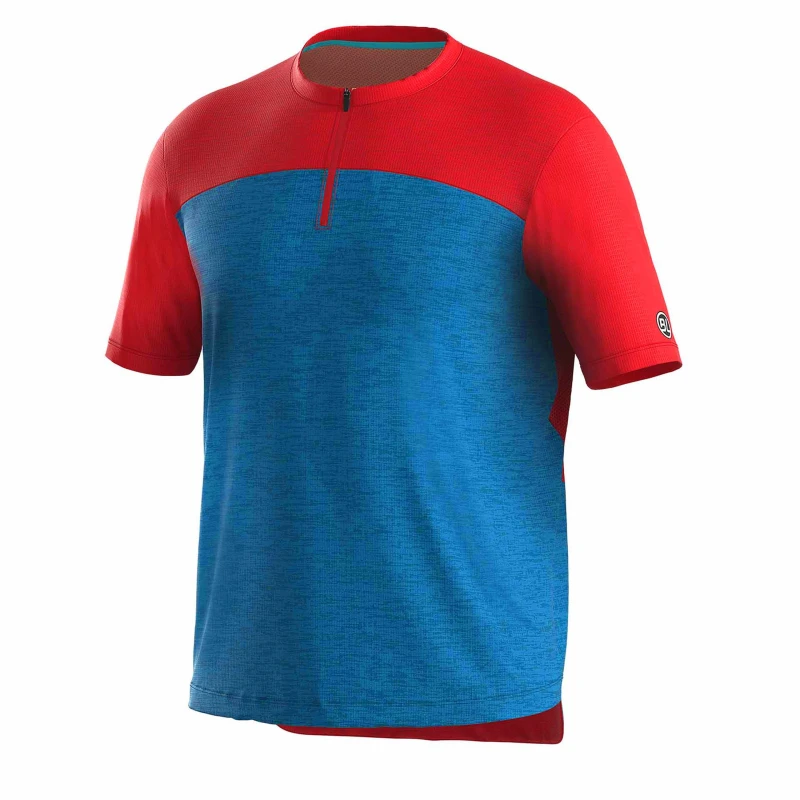 Image of Bicycle Line Mens Sentiero MTB UPF Protection Short Sleeve Cycling Jersey Avio Blue male Small