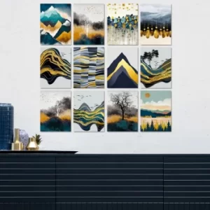 Image of 12MDF08 Multicolor Decorative MDF Painting (12 Pieces)