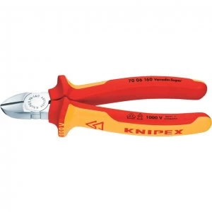 Image of Knipex VDE Insulated Diagonal Side Cutters 160mm
