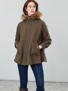Image of Joules Carolyn Swing Coat - Green Tweed
