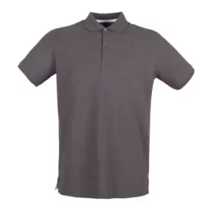 Image of Henbury Mens Modern Fit Cotton Pique Polo Shirt (S) (Charcoal)