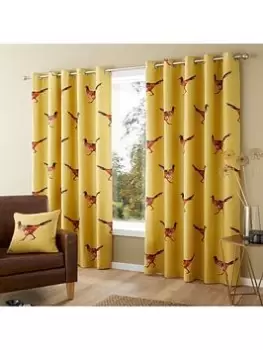 Image of Fusion Pheasant Eyelet Lined Curtains