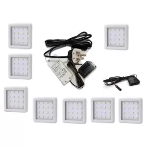 Image of Moderix Square 1.5W White Colour LED Light Kit Under Cabinet Shelf Cupboard - Li