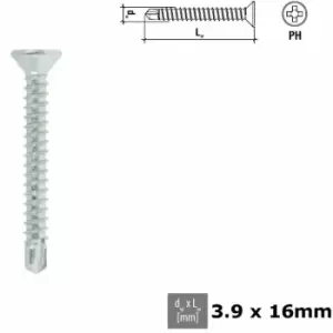 Image of Moderix - Self Tapping Screw uPVC pvc ph Head Self-drilling Galvanized - Size 3.9x16mm - Pack of 100