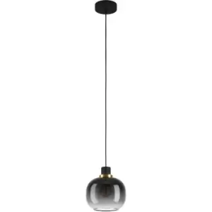 Image of Eglo - Oilella Black/Grey Smoked Pendant - Black, Brass