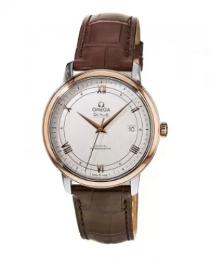 Image of Omega De Ville Prestige Co-Axial 39.5mm Steel And Rose Gold Brown Leather Mens Watch 424.23.40.20.02.002 424.23.40.20.02.002