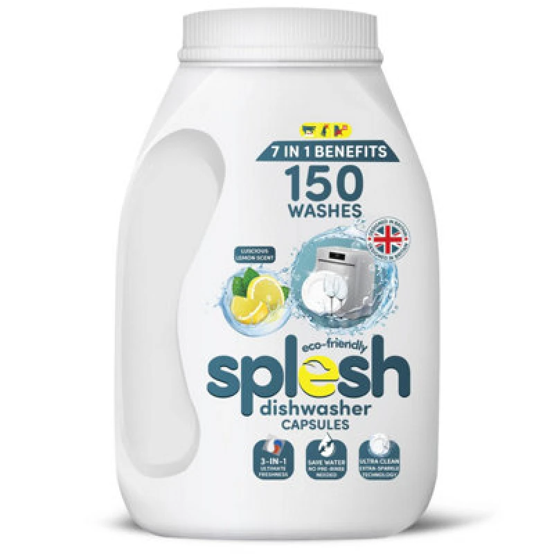 Image of Splesh 3 In 1 Ultimate Freshness Dishwasher Tablets, Lemon Scent 150 Capsules