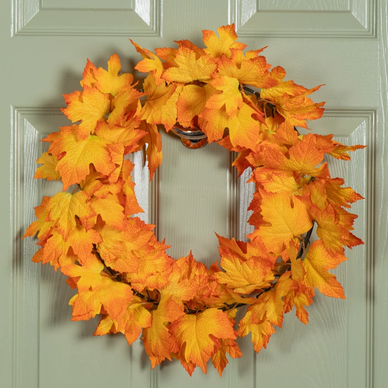 Image of 50cm Hanging Bright Autumn Faux Wreath
