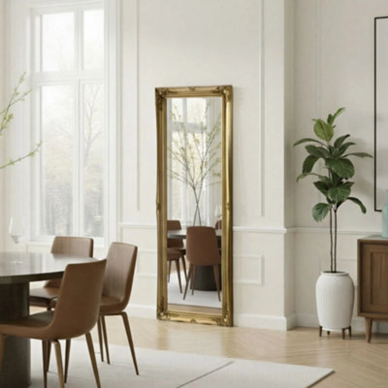 Image of Yearn Mirrors French Style Carved Tall Mirror Gold 166x60cm Gold