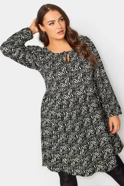 Image of Printed Long Sleeve Mini Dress