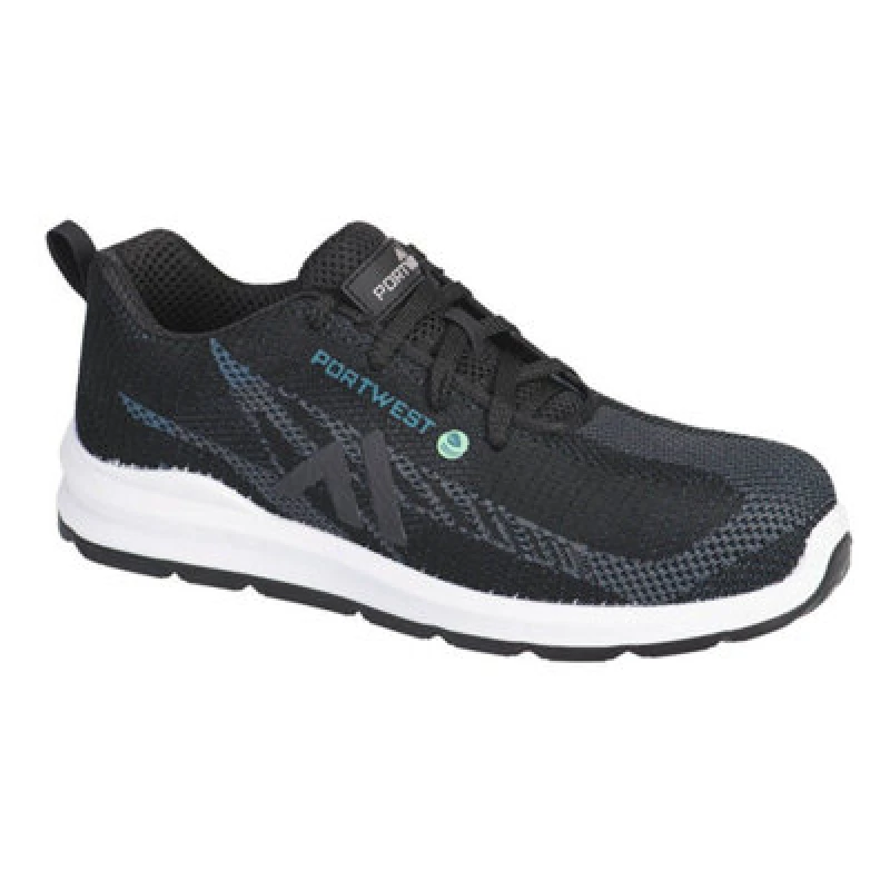 Image of Portwest Eco Fly Composite Safety Trainers FC06BKB45 Colour: Black / Blue