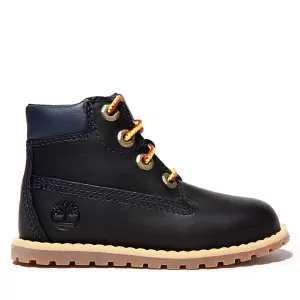 Image of Timberland Pokey Pine Childrens 6" Boots - Navy, Size 5 Younger