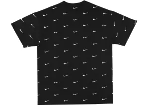 Image of Nike Boys Nsw All-Over Swoosh Print T-Shirt - Black