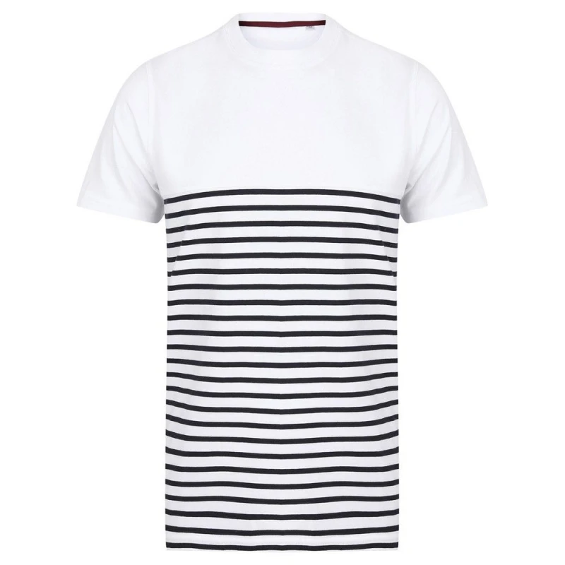 Image of Front Row Mens Breton Striped Tagless T-Shirt in Off-White Size: XS Off-White Male XS
