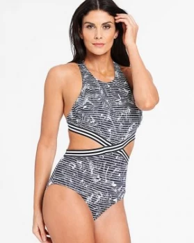 Image of Sunseeker Marble Print Cut Out Swimsuit