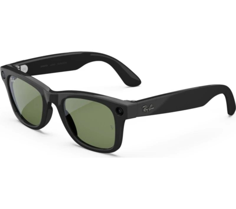 Image of RAY-BAN Meta Wayfarer (Gen 2) Glasses - Shiny Black with Green Lenses 8056262721339