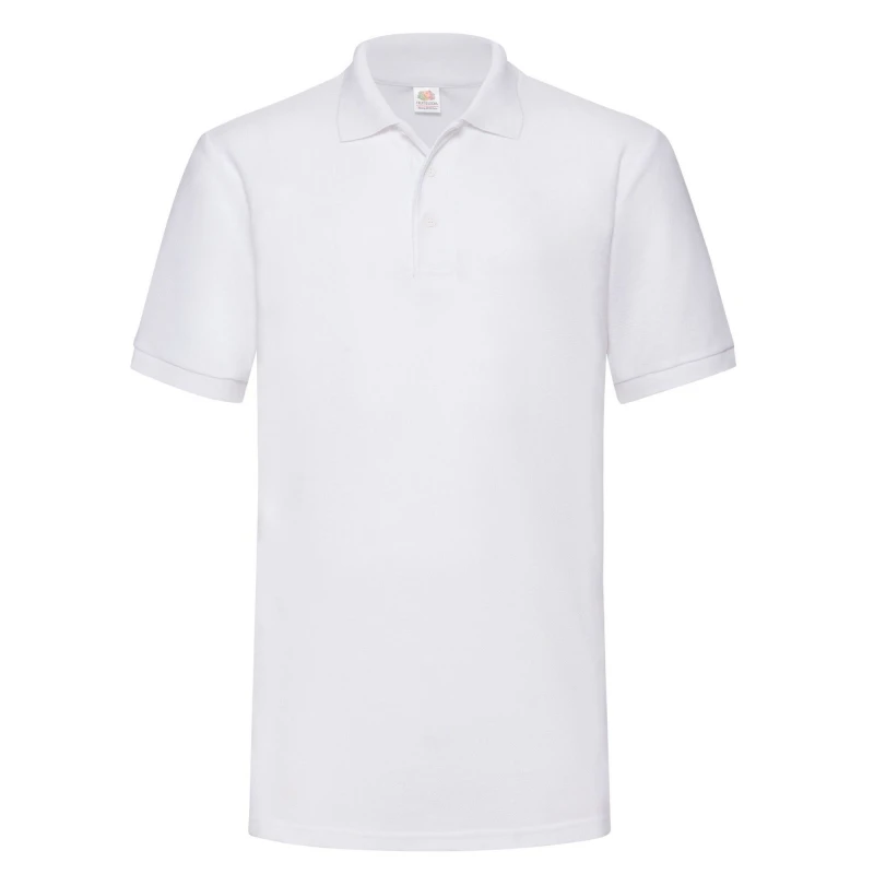 Image of Fruit Of The Loom Fruit of the Loom Men Plain Heavyweight Polo Shirt in White Size: Small White S Male 5063470793358
