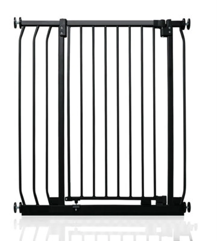 Image of Safetots Extra Tall Elite Safety Gate, 80Cm - 89Cm, Matt Black, Extra Tall 96.8Cm In Height, Pressure Fit Stair Gate