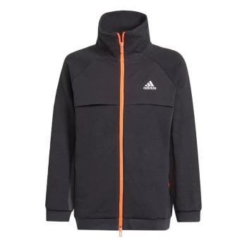 Image of adidas XFG Zipped Pocket Loose Track Top Kids - Black / White