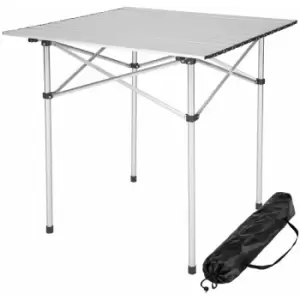 Image of Camping table aluminium 70x70x70cm foldable - folding table, folding camping table, folding picnic table - grey