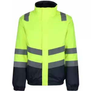 Image of Regatta Mens High-Vis Insulated Jacket (M) (Yellow/Navy) - Yellow/Navy