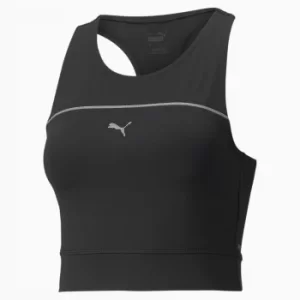 Image of PUMA Cooladapt Cropped Womens Running Tank Top Shirt, Black, size X Small, Clothing