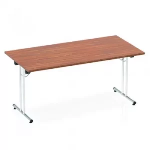 Image of Sonix Rectangular Chrome Leg Folding Meeting Table 1600x800mm Walnut
