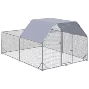 Image of PawHut Chicken Run with Roof, Walk In Chicken Coop Outdoor for 10-12 Chickens, Hen House Duck Pen, 2.8 x 3.8 x 2 m