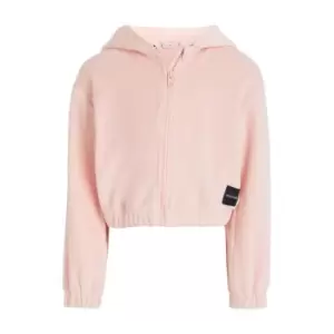 Image of Tommy Hilfiger Velours Zip Through Hoodie - Pink