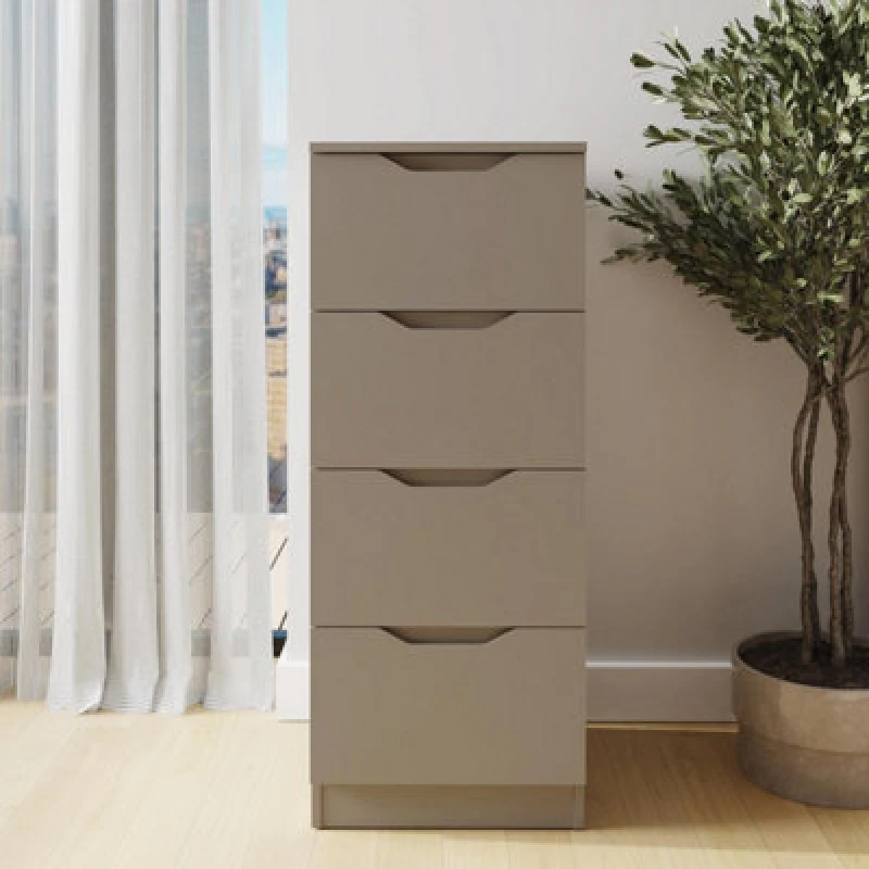 Image of FWStyle FWStyle Luno Putty 4 Drawer Modern Chest Of Drawers in Beige Beige One Size Unisex 5056413129550