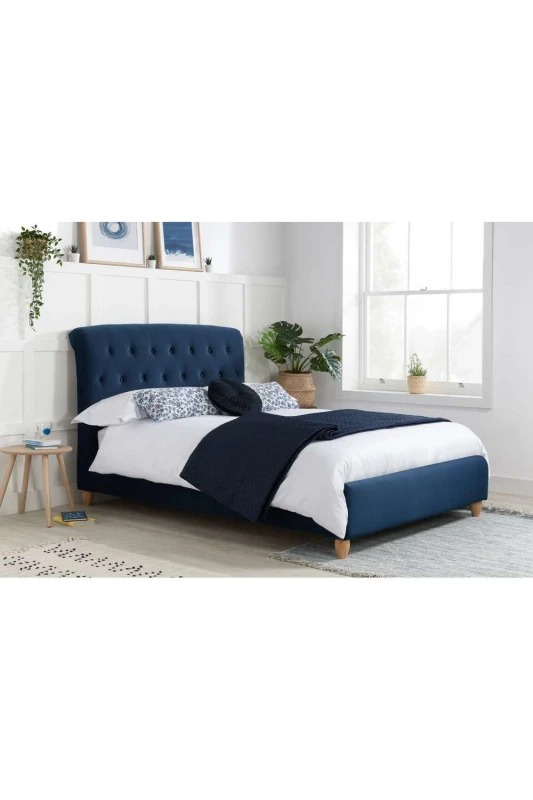 Image of Birlea Birlea Brompton Bed in Mid Blue Size: Small Double Mid Blue Small Double Unisex 5056206635596