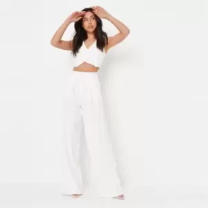 Image of Missguided Tailored Wide Leg Trousers - White