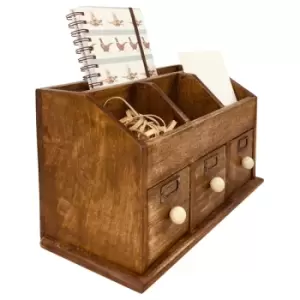 Image of Rustic Desktop Organiser With Drawers 37cm