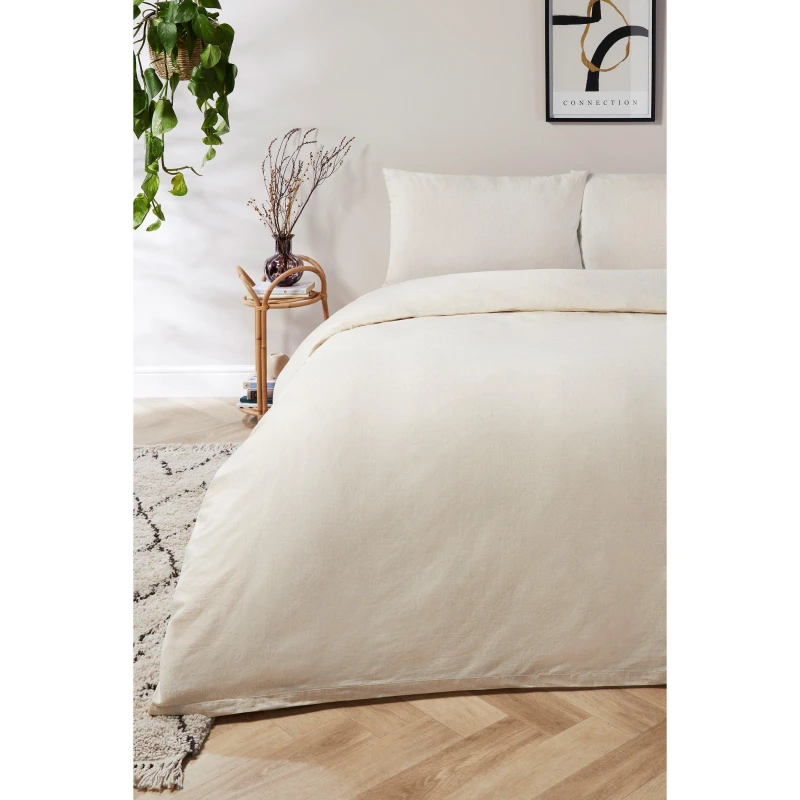 Image of Homelife Washed Linen Blend Duvet Set - Nude Nude King