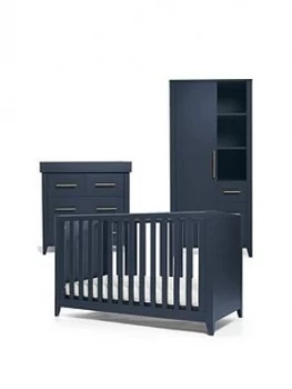 Image of Mamas & Papas Midnight Blue Melfi Cot Bed, Dresser Changer & Storage Wardrobe