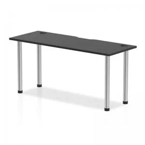 Image of Impulse Black Series 1600 x 600mm Straight Table Black Top with Cable