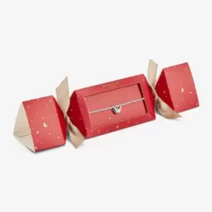 Image of Christmas Cracker Red Robin Silver 17.5cm Stretch Bracelet 5448