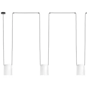 Image of Attic Aluminum pendant matt Black 3 bulbs 175cm