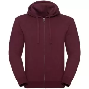 Image of Russell Mens Authentic Melange Zip Hoodie (L) (Burgundy Melange)