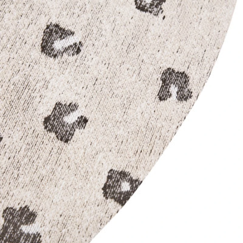 Image of Beliani Round Cotton Area Rug 140 Cm Beige Afis