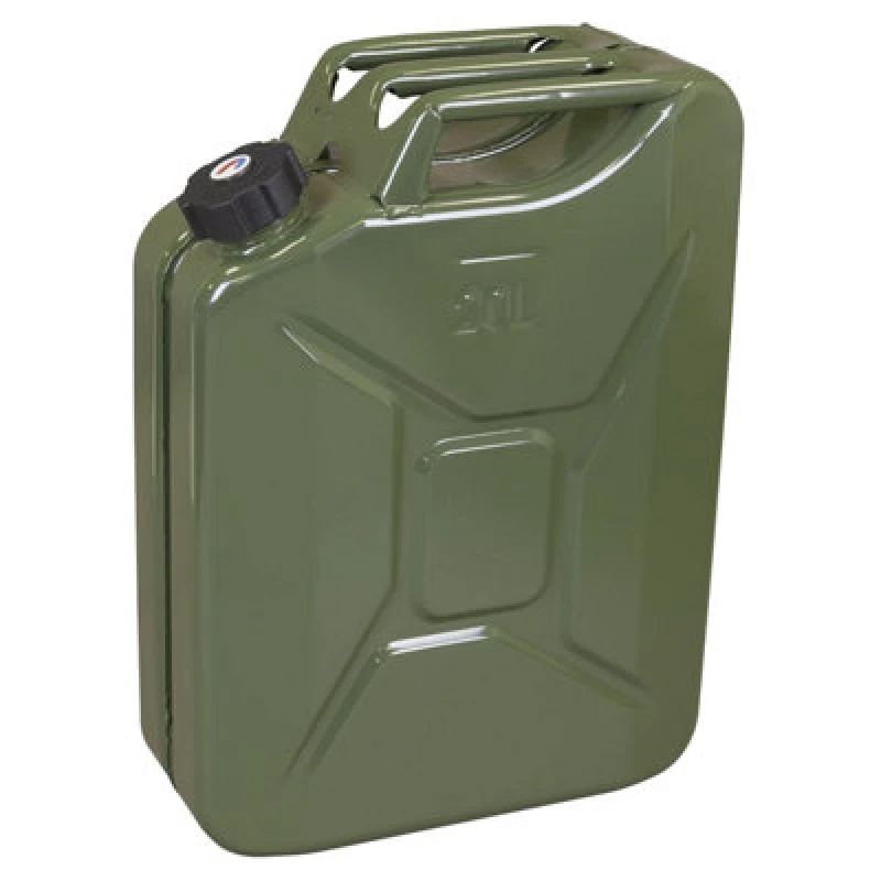 Image of Sealey Screw Cap Metal Jerry Can JC20SCG Colour: Green