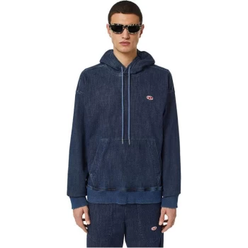 Image of Diesel Washed OTH Hoodie - Blue