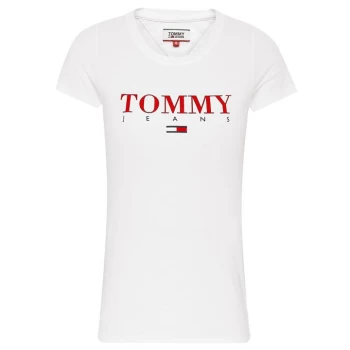 Image of Tommy Jeans Essential Slim Fit T Shirt - CLASSIC WHITE
