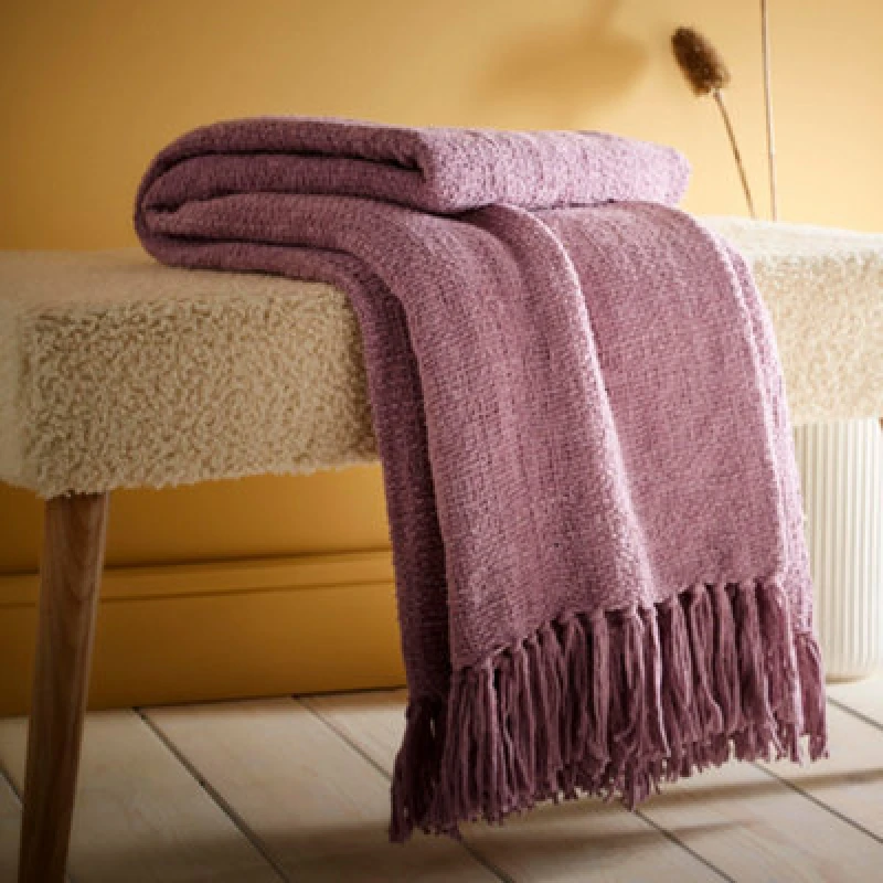 Image of Appletree 'Chenille Throw' Textured Throw Purple