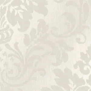 Image of Grandeco Royal House Fabric Damask Taupe Wallpaper